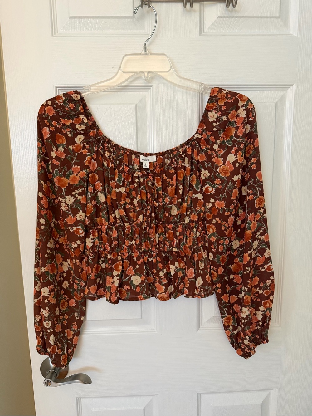 Women’s Floral Peasant Cropped Top